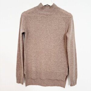 Sutton Studio Cashmere Mock Neck Sweater in Tan Brown Luxury Winter Boho Size XS